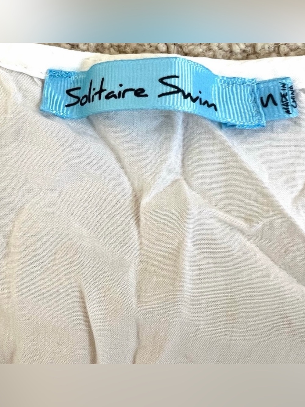 Solitaire White Crochet-Trim Swim Coverup Read Description - Picture 3 of 8